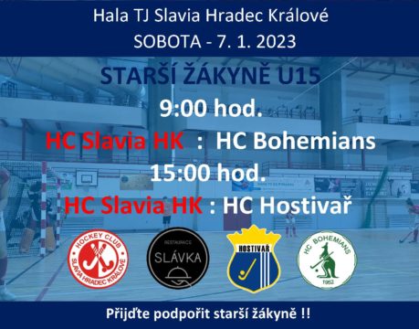 Starší žákyně odehrají v sobotu 7.1.2023 dvě utkání před domácím publikem v hale TJ Slavia