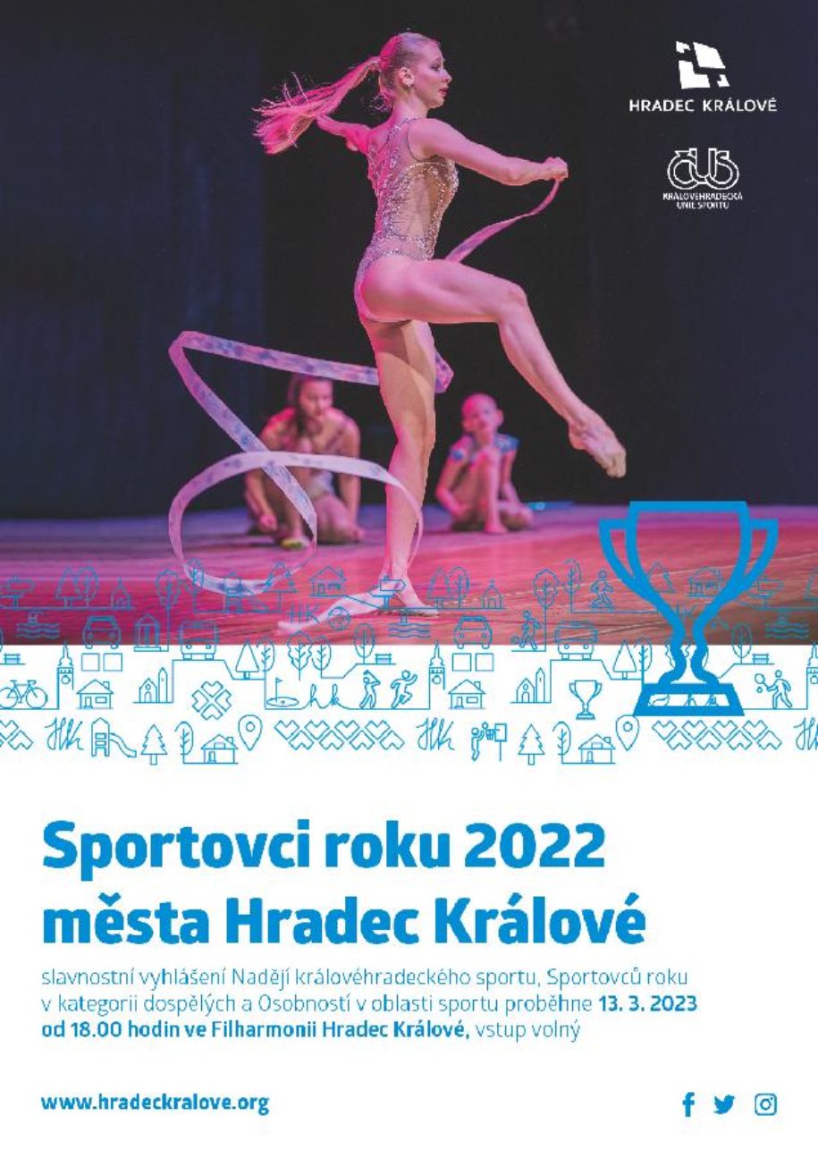 Pozvánka na vyhlášení nejúspěšnějších sportovců, sportovních kolektivů a osobností města Hradec Králové 13.3.2023 od 18.00 hod.